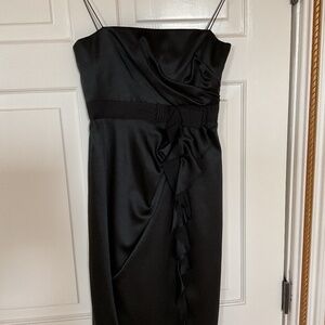 Ellie Tahari Courtney Dress Black Silk Size 0